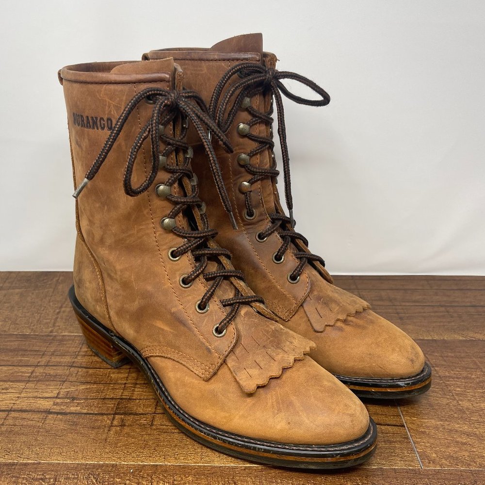 Durango Brown Lace Up Boots for Women